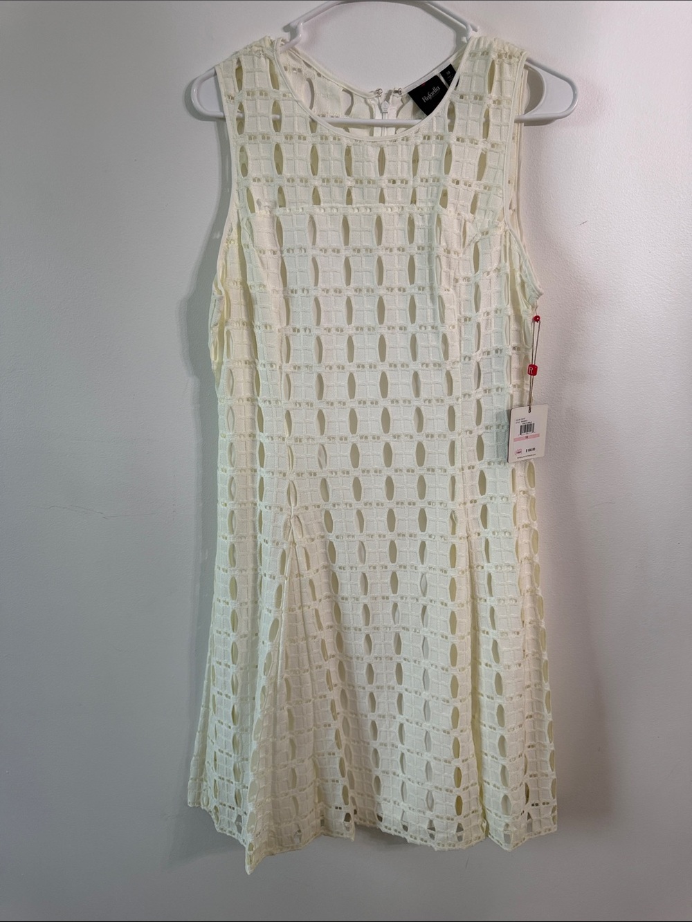 Rafaella Cream Eyelet A-Line Mini Dress NWT